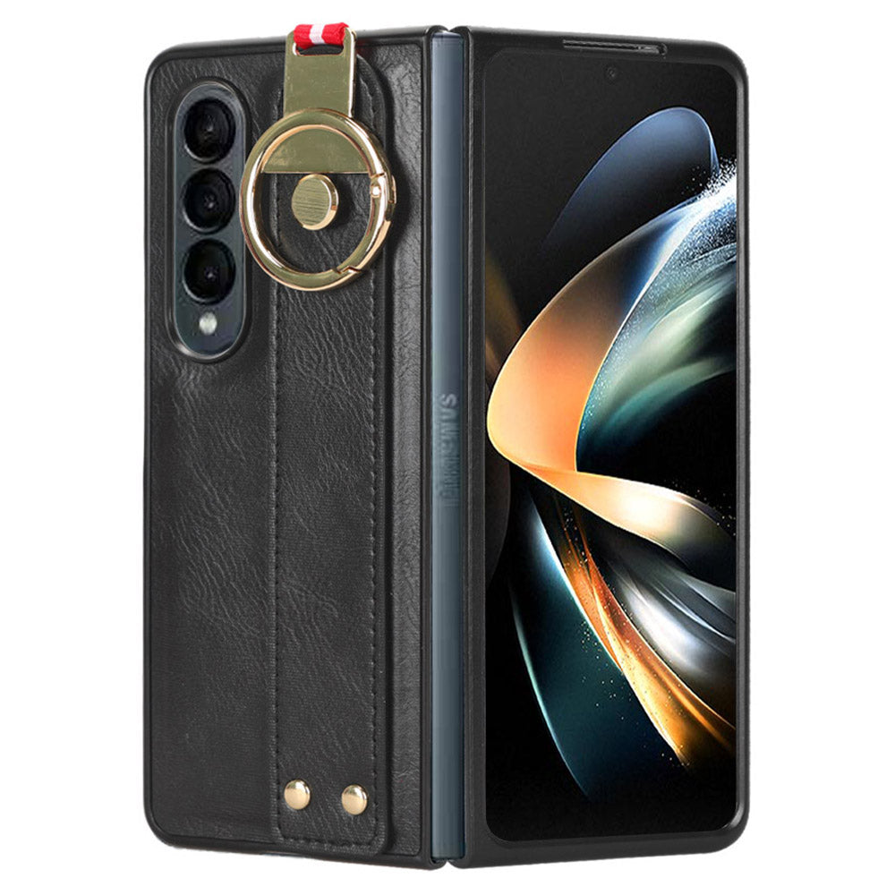 Telefoncover til Samsung Galaxy Z Fold4 5G Armbånd Læderbelægning PC TPU-etui med nakkestrop Telefoncover til Samsung Galaxy Z Fold4 5G Armbånd Læderbelægning PC TPU-etui med nakkestrop